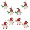 Set Ornamente Crăciun Lemn, Figurine Gnome, Căciulă Roșie Carouri, 8 Bucăți
