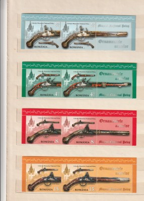ROMANIA 2017 LP 2139 ORNAMENTELE ARMELOR TRIPTIC CU VINIETA MNH NESTAMPILAT foto