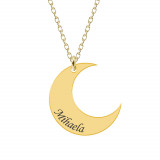 Moon - Colier din argint placat cu aur galben 24K personalizat - Semiluna, Bijubox
