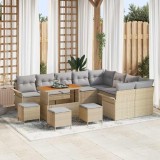 Cumpara ieftin Set de canapele pentru grădină cu pernă 13 pcs Bej, Gri deschis