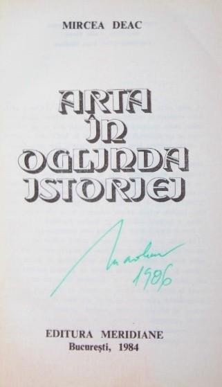 ARTA IN OGLINDA ISTORIEI