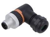 Conector M12 5 pini tată 90&deg; IP67 pe cablu LAPP 60V 4A aurit