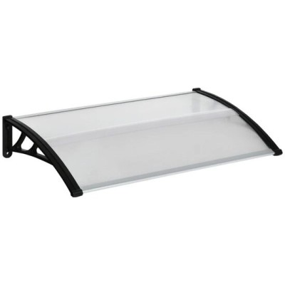 Copertina marchiza, policarbonat si aluminiu, transparent, 110x60x23 cm foto