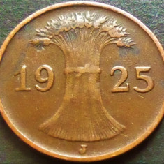 Moneda istorica 1 REICHSPFENNIG - GERMANIA, anul 1925 *cod 3142 - litera J