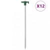 Țăruși de cort, 12 buc., 25 cm, 7 mm, oțel galvanizat și PP