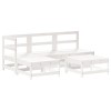 Set mobilier relaxare de gradina 5 piese alb lemn masiv de pin