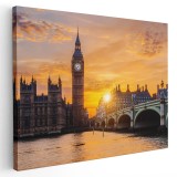 Tablou Big Ben si podul Westminster Londra Tablou canvas pe panza CU RAMA 70x100 cm