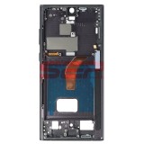 Carcasa Mijloc Samsung Galaxy S22 Ultra S908 Neagra + Butoane Volum/Power
