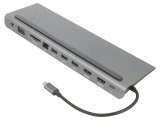 Stație de andocare USB 3.0 100W Negru-Gri, VCOM