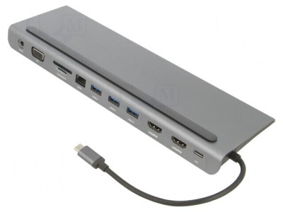 Stație de andocare USB 3.0 100W Negru-Gri foto