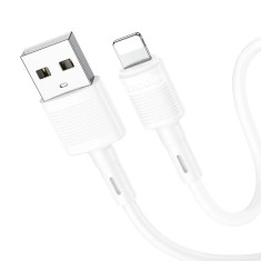 Cablu Date si Incarcare HOCO, X83 Victory, USB la tip Lightning, 1m, 2.4A, Alb