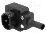 Conector alimentare AC mufă tată 10A 250VAC IEC 60320 BULGIN