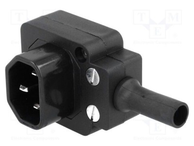 Conector alimentare AC mufă tată 10A 250VAC IEC 60320 BULGIN foto