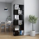VidaXL Bibliotecă/Separator cameră, negru, 60x24x186 cm, PAL