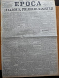 Ziarul Epoca, 19 Septembrie 1899; Calatoria Primului Ministru