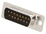 Conector D-Sub 15-Pin Tată pe Cablu Lipire 3A Aur