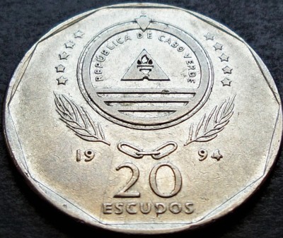Moneda exotica 20 ESCUDOS - CAPUL VERDE, anul 1994 *cod 2136 = CARQUEJA foto