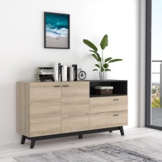 Comoda Nova 159.5x82.4x41 cm Nuanta Sonoma Negru