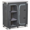 Mobilier camping, portabil, aluminiu, poliester, masa blat MDF, impermeabil, 3 rafturi, dulap, max 45 kg, 96x49.5x104 cm, ART