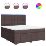 Cumpara ieftin Pat continental cu saltea maro inchis 180x200cm material textil