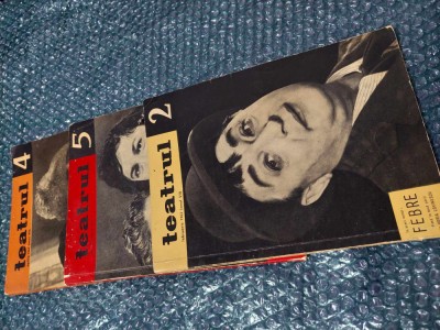 3 Reviste Vechi de Colectie TEATRUL Februarie/Aprilie/mai 1962,Nr.2-4-5,RARE foto