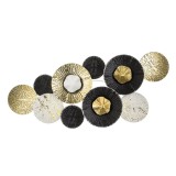 Decoratiune Metalică de Perete Flori Aurii Brushed &ndash; Design Modern, CMCLASS