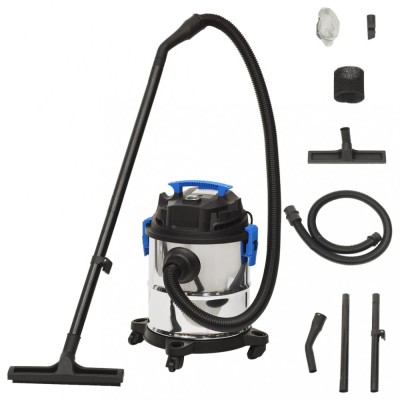 vidaXL Aspirator cu aspirare umedă și uscată, argintiu, 20 L, 1200 W foto