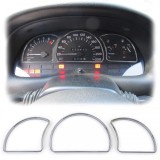 Ineluri de tachometru cromate, set de 3 piese cu clips, potrivit pentru Opel Astra F Vectra A Performance AutoTuning