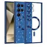 Husa premium Samsung Galaxy S24 Ultra Asteroid GSM Luxury Glitter MagSafe, albastru