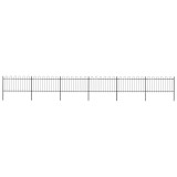 Cumpara ieftin Gard de grădină cu v&acirc;rf circular din oțel, 1070x100 cm, negru