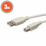 Cablu USB 2.0 tata A la tata B 3m, Oem