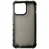 Husa spate Honeycomb Armor plastic fumuriu transparent + silicon negru pentru Apple iPhone 13 Pro