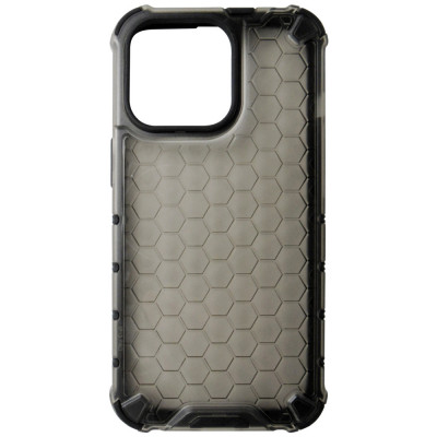 Husa spate Honeycomb Armor plastic fumuriu transparent + silicon negru pentru Apple iPhone 13 Pro foto