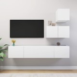 VidaXL Set dulapuri TV, 4 piese, alb, lemn prelucrat