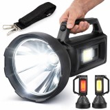 Lanterna LED profesionala SL-100, Linomag&reg;, Putere mare, Lumina COB laterala, Incarcare USB, Functie powerbank, Rezistenta la apa IP65, 28cmX12cm, Neg