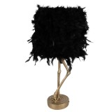 Cumpara ieftin Veioza Strut polirasina aurie pene negre 30x30x69 cm