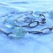 COLIER argint RETRO foarte LUNG model VINTAGE exceptional MASIV cu pietre VERZUI