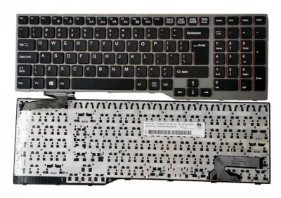 Tastatura laptop noua Fujitsu Lifebook E753 E754 GRAY FRAME BLACK US foto