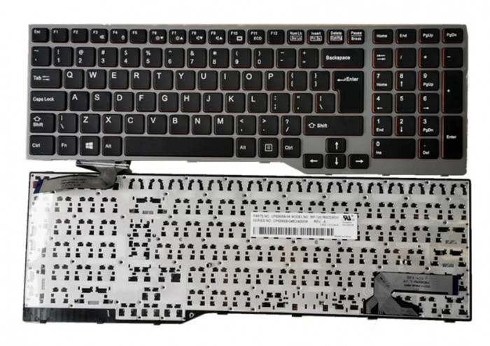 Tastatura laptop noua Fujitsu Lifebook E753 E754 GRAY FRAME BLACK US