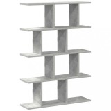 Raft cubic perete cu 12 compartimente gri beton lemn prelucrat, DKD Home Decor