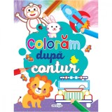 Carte de colorat Girasol, Coloram dupa contur