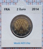 Franta 2 euro 2014 UNC - World AIDS Day - cartonas personalizat D25301, Europa