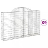 Cumpara ieftin Cosuri gabion arcuite 9 buc, 200x30x120/140 cm, fier galvanizat