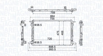 MAGNETI MARELLI 350213208900 Radiator, racire motor foto