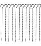 Cumpara ieftin Set 12 frigarui metalice argintii 35 cm x 5 mm, tepuse pentru gratar BBQ
