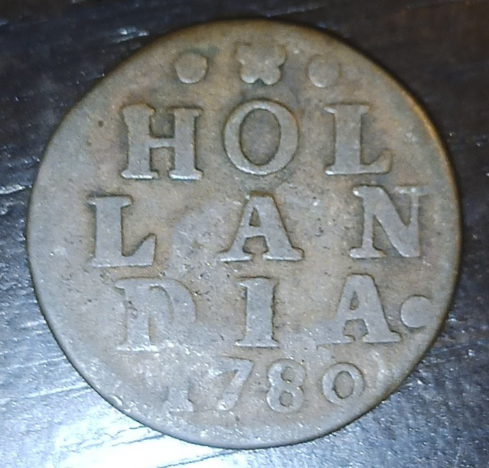 Moneda Tarile de Jos - 1 Duit 1780 - Provincia Olanda