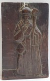 Icoana Sf&acirc;ntul Nicolae Sculptată Lemn Sec XIX, 13.5cm, Icoana Veche Colecție