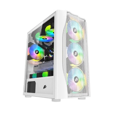 Carcasa 1stPLAYER Gaming X3-M, RGB, Mid-Tower, fara sursa, culoare alba foto