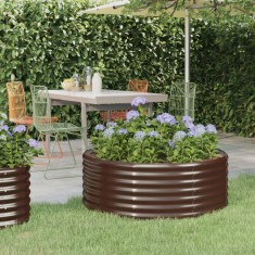 vidaXL Jardiniera gradina maro 100x100x36 cm o?el vopsit electrostatic foto