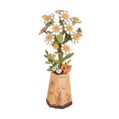 Puzzle 3D Floare Mușețel, 124 piese, lemn, Rowood